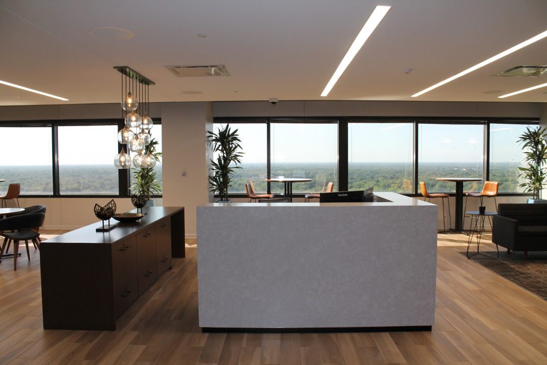 Modern LED lighting for your office space. Call Exquisite Electric, Master Electricians and Lighting Installation experts